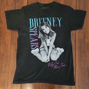 Britney Spears Womens T-Shirt Black Short Sleeve Baby One More Time Tee Size Med